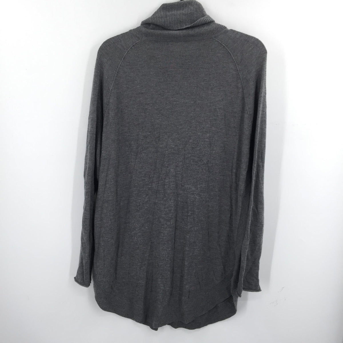 Caslon Tunic Sweater Cowl Neck Long Sleeve Round Hem Knitted Grey Size Medium