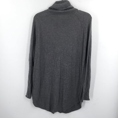 Caslon Tunic Sweater Cowl Neck Long Sleeve Round Hem Knitted Grey Size Medium