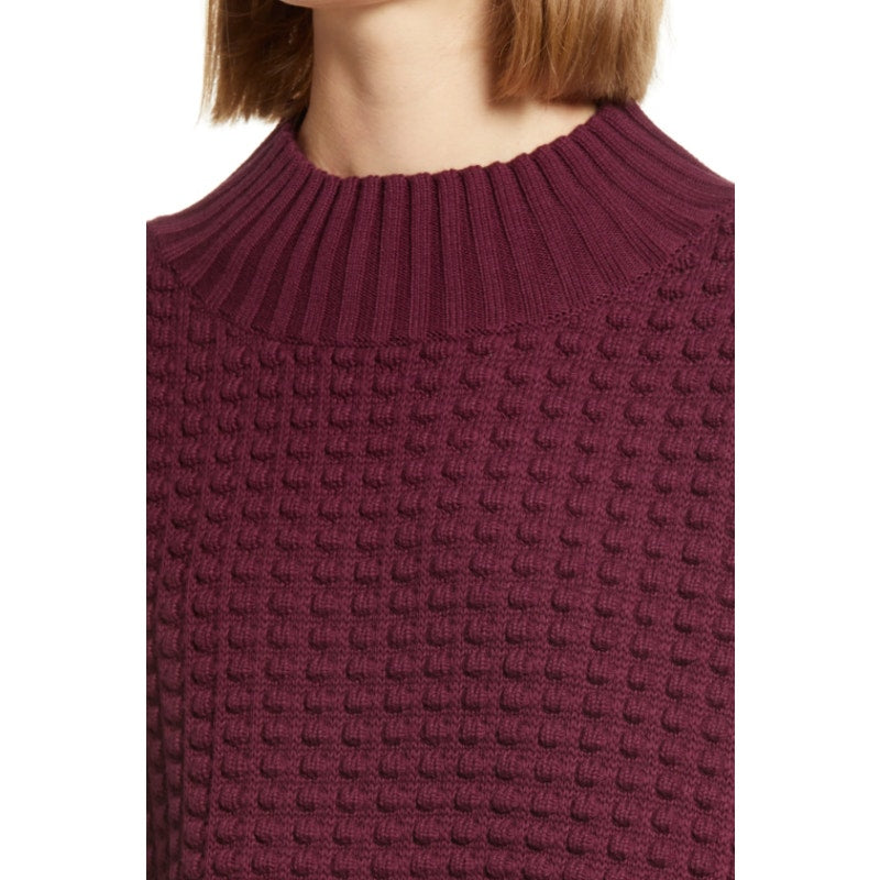 French Connection Mozart Popcorn Jumper Berry OVERSIZE WINE Small Sweater NEW