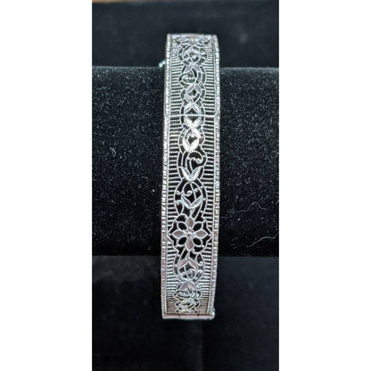 Peckham and Sons JHP 1920s Antique Amethyst Rhodium Plated Cuff Bangle