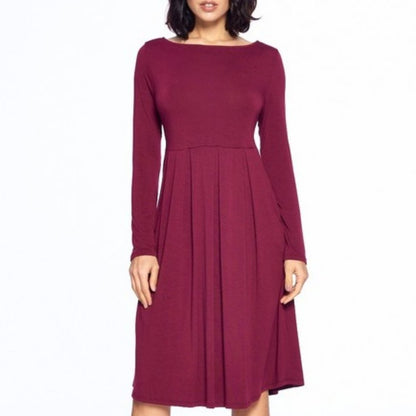 Super Fox Midi Dress Classic Ribbed Texture XS Extra Small Modest Career NEW