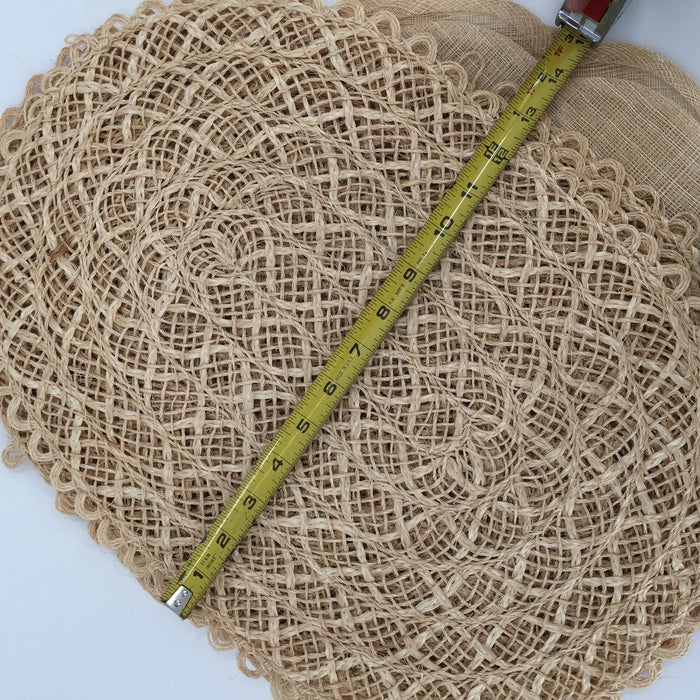 Vintage SET of 4  Raffia Straw Wicker Placemat Home Decor Round Earthtone
