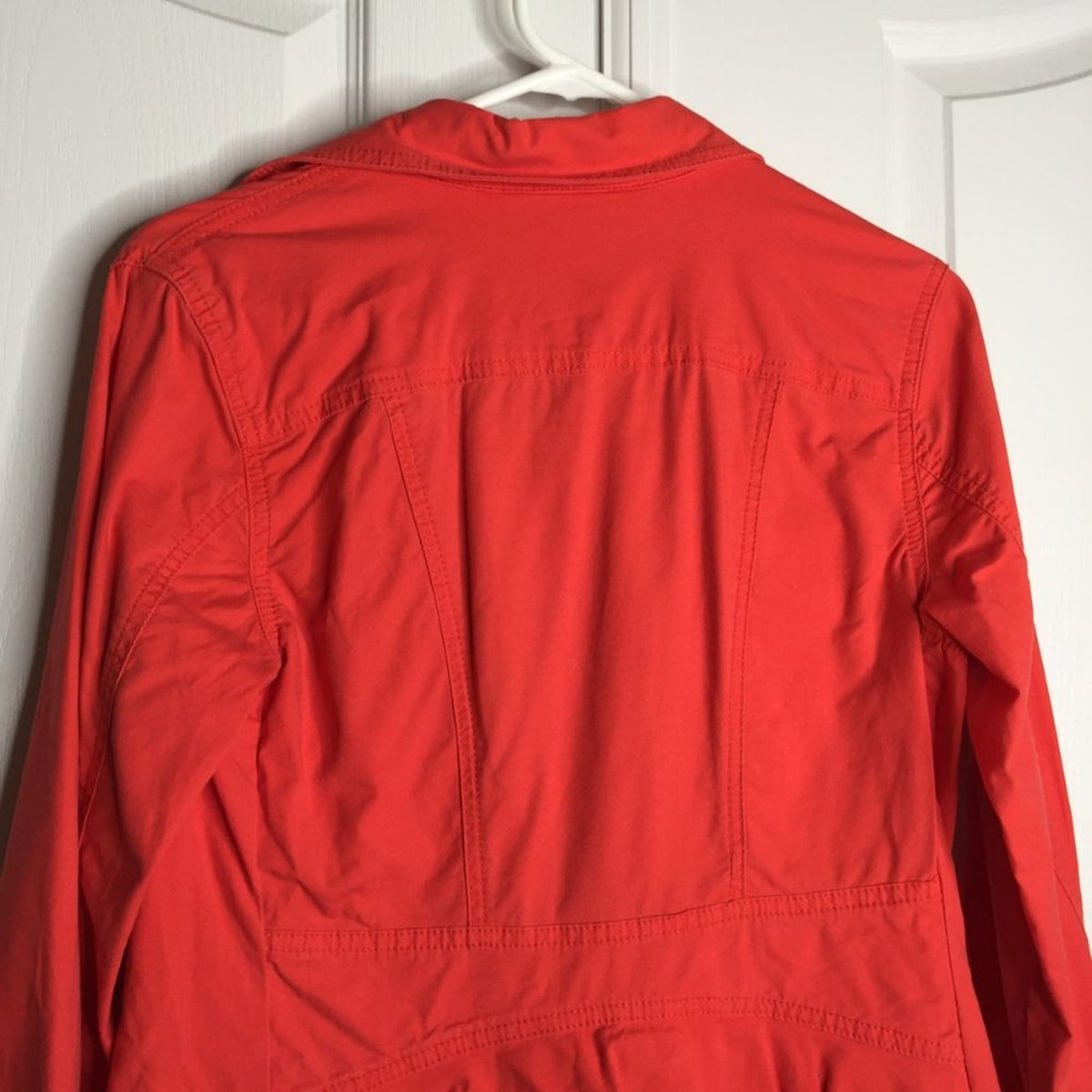 CAbi gathered Back Button Down Jacket Vintage Long Sleeve Red Size Small