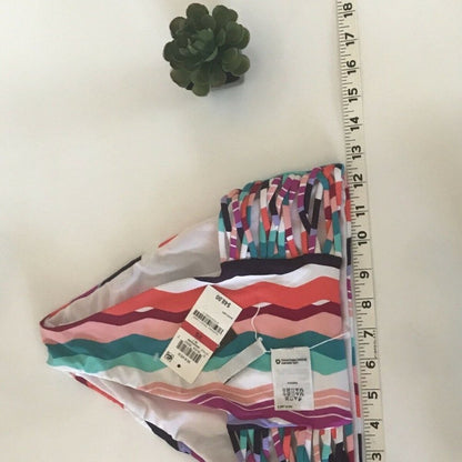 Bar III Waves Printe Strappy High Waist Bikini XSmall XS Bathing swimsuit Bottom