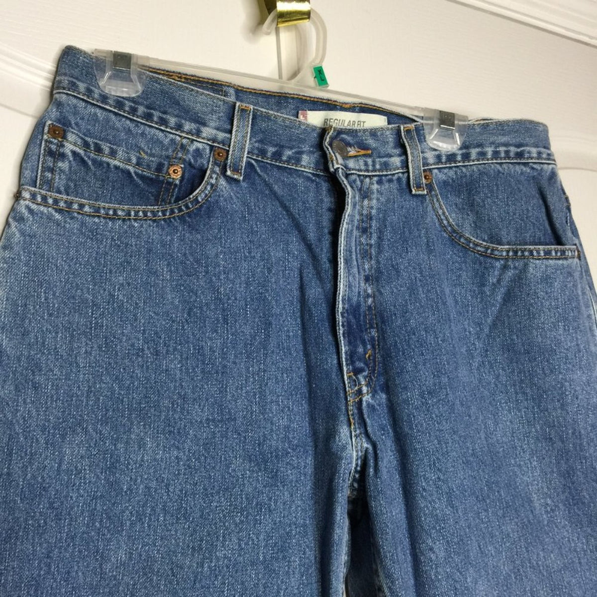 Levi Strauss & Co 505 Regular Fit Straight Jeans Dark Wash Denim Blue Size 33x30