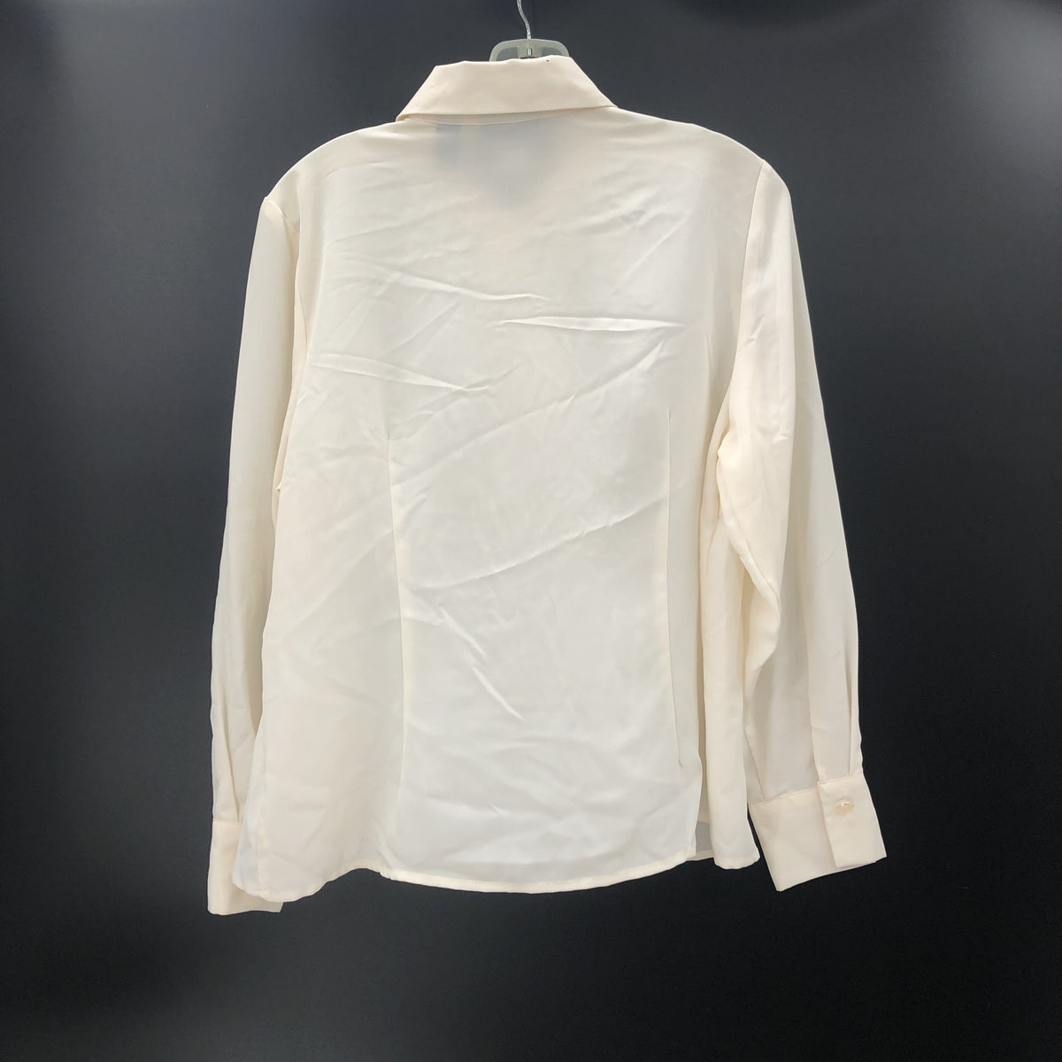 KAREN SCOTT Long Sleeve Button up Blouse Top Cream Shirt Large Petite  PL