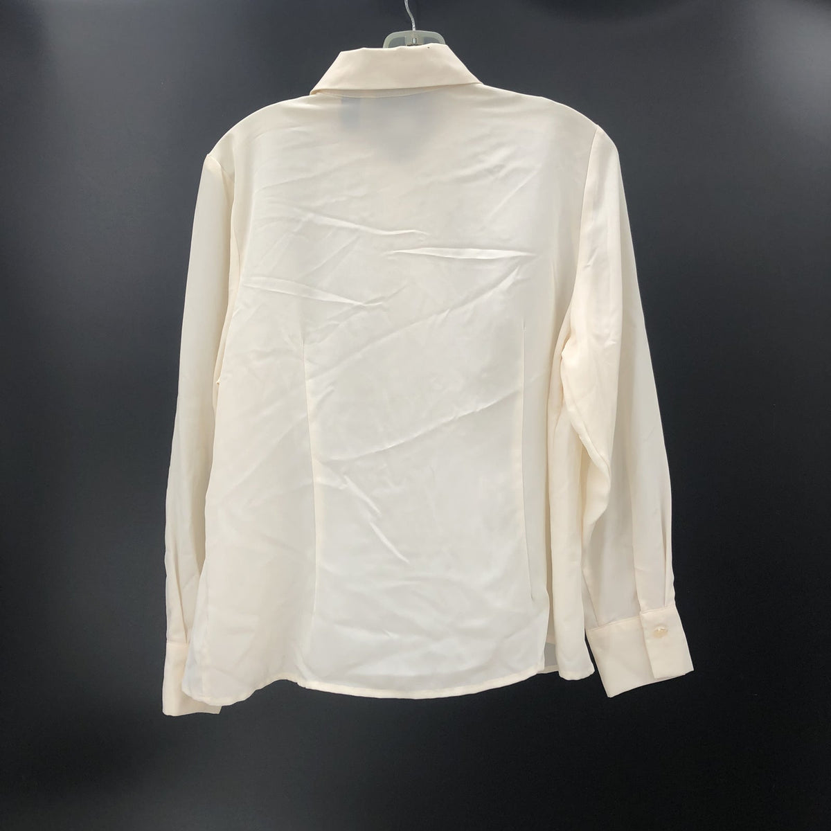 KAREN SCOTT Long Sleeve Button up Blouse Top Cream Shirt Large Petite  PL