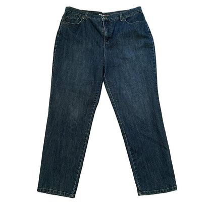 Style&co. Denim Five Pocket Straight Leg Jeans Sz 18 Short Medium Blue Wash NWT