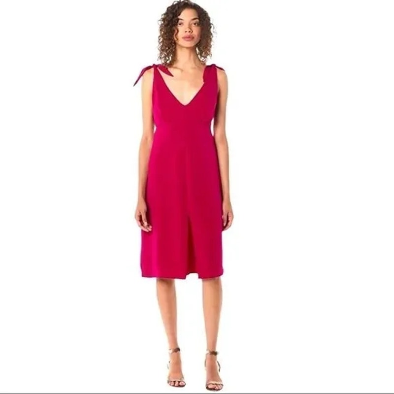 Cupcakes and Cashmere Women's Dress Size 4 Vibrant Fuchsia NEW V-Neck Empire