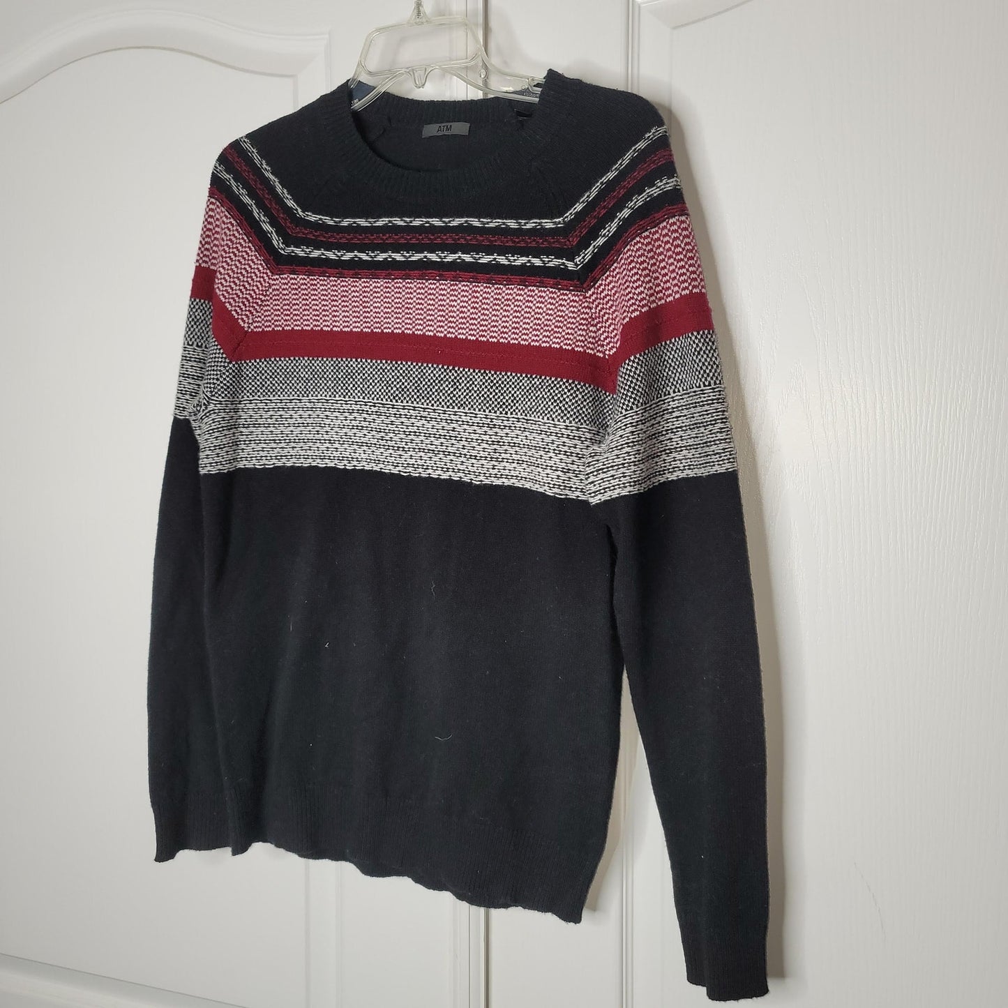 ATM Nordic Ski Crew Neck Knitted Pullover Sweater Shirt Long Sleeve Size Small