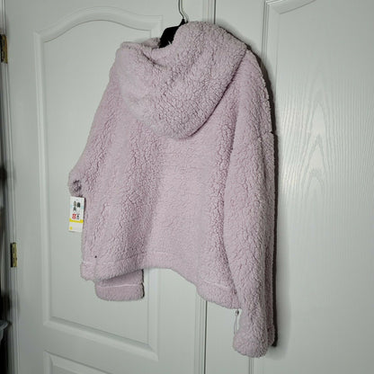 Zella Cassie Faux Shearling Hoodie Toggle-Drawcord Hood Kangaroo Pocket X-Large