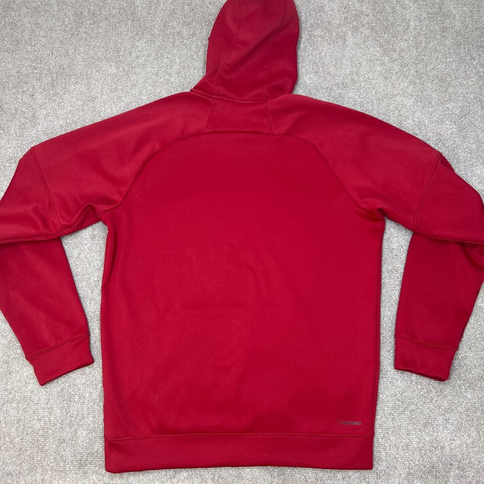 Adidas Climawarm Pullover Drawstring Graphic Hoodie Size Medium Red NWT