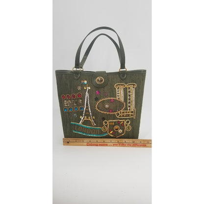 Vintage 1950s Paris travel bag purse handbag similar to Enid Collins