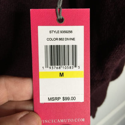 Vince Camuto Pullover Sweater Long Mutton Sleeve Mock Neck Divine MEDIUM NEW!