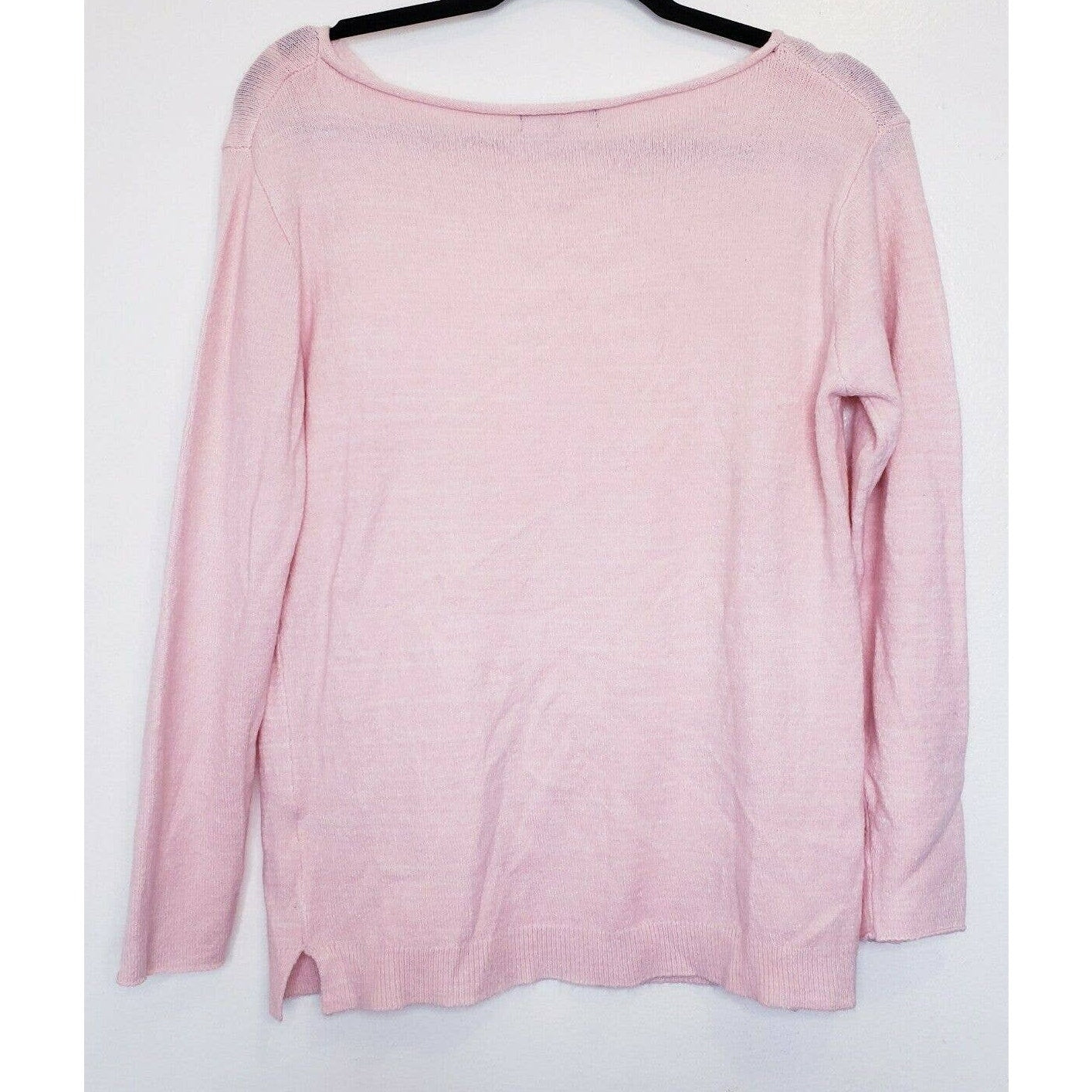 Wit & Wisdom Cable Knit Star Sweater Size Medium in Whisper Pink NWT