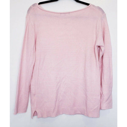 Wit & Wisdom Cable Knit Star Sweater Size Medium in Whisper Pink NWT