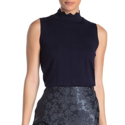 NWT Cyrus Pointelle Scallop Trim Tank Top Size X-Small  top blouse sleeveless xs
