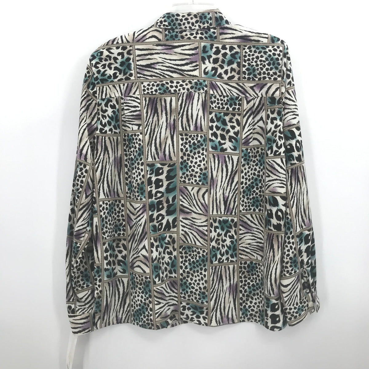 Alfred Dunner Women's Long Sleeves Button Up Shirt Top Animal Print Size 14 NWT
