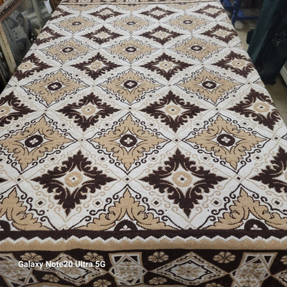 Blanket artisan 88"x90" Brown Cream Tassel Diamond Woven boho tribal Thick Queen