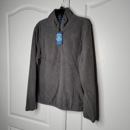 NWT Vintage 1946 Gray Partial Zip Fleece Knit Sweater Small winter Mens cozy