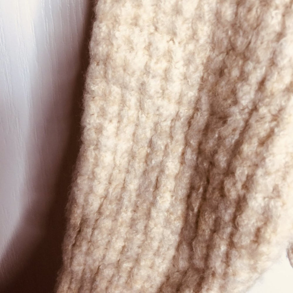 TOPSHOP small Waffle Knit Sweater Crew Neck Long Sleeve Oatmeal NEW long sleeve