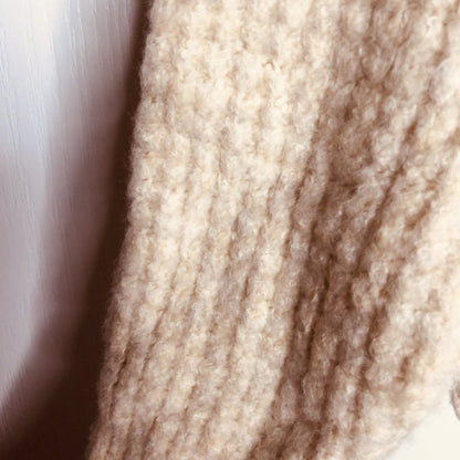 TOPSHOP small Waffle Knit Sweater Crew Neck Long Sleeve Oatmeal NEW long sleeve