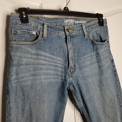 Signature by Levi Strauss & Co. Slim Straight Jeans Mid Rise Light Wash Sz 36x30