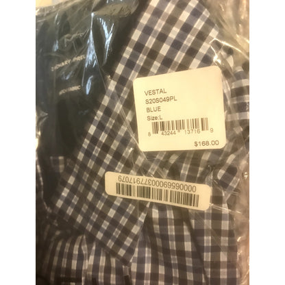 Zachary Prell NWT Blue Plaid check  Vestal Button-Up Dress Shirt Large Orig.$168