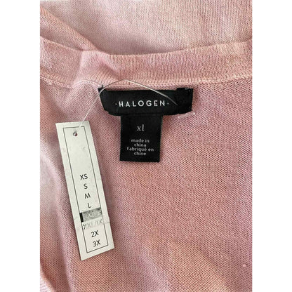 Halogen Faux Wrap Long Sleeve Pullover Sweater Size XL / Extra Large Pink NWT