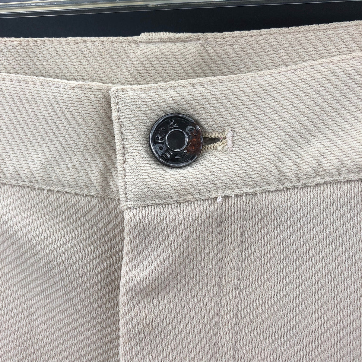 Kings Road Vintage Sears Mens Trouser Tan Stretch Khaki Pant 36" x 30" Polyester