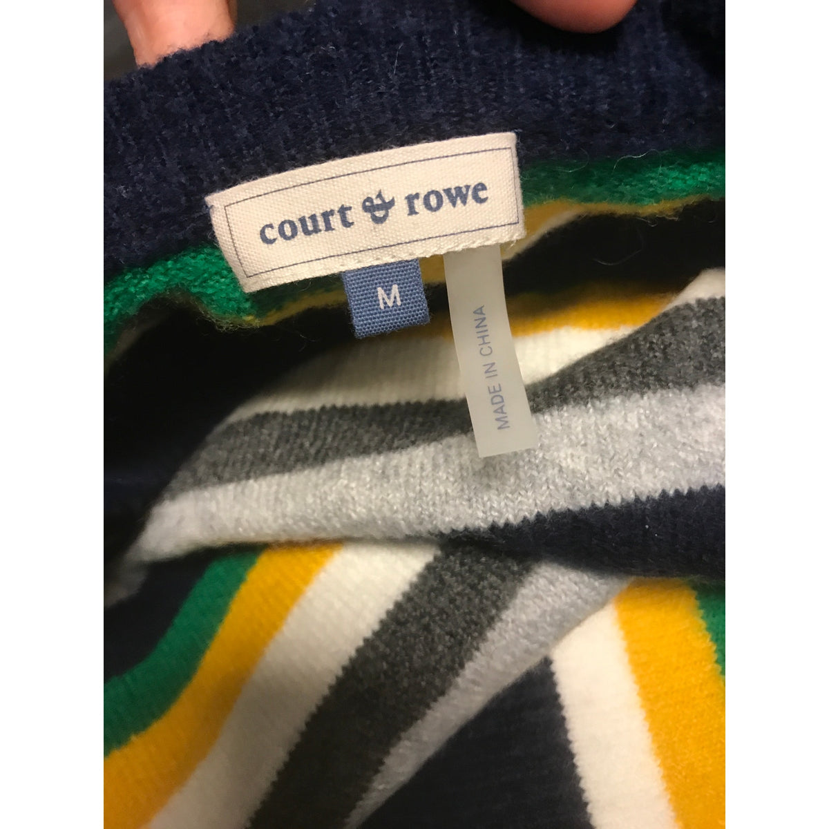 Court & Rowe NWT Bright Gold Pullover Long Sleeve Striped Sweater