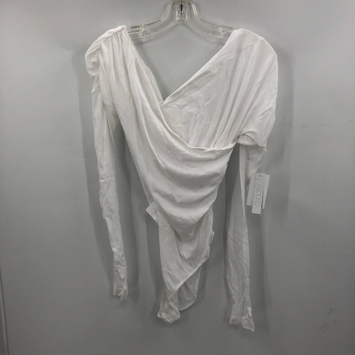 Abound Womens Off The Shoulder Wrap Bodysuits  Long Sleeve White Size Small NWT