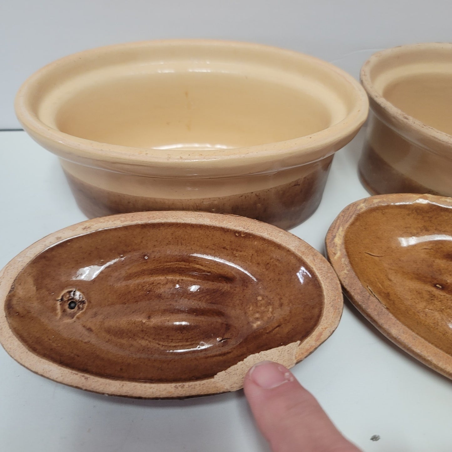 La Bourguignonne 6" Terrine Dutch Oven Stoneware Made in France - Set of 2