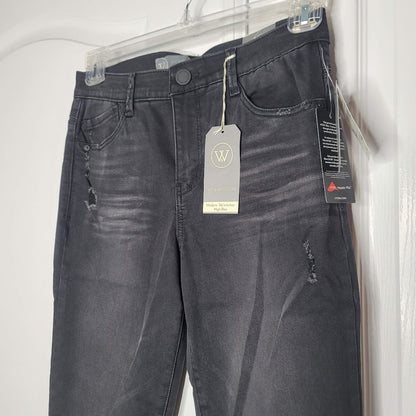 Wit Wisdom Modern Abs Size 4 High Rise Black 28" Distressed Skinny Lycra Jeans