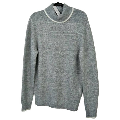 Topman Men's Tipped Roll Neck Sweater Large Heather Gray NEW Turtleneck Modern
