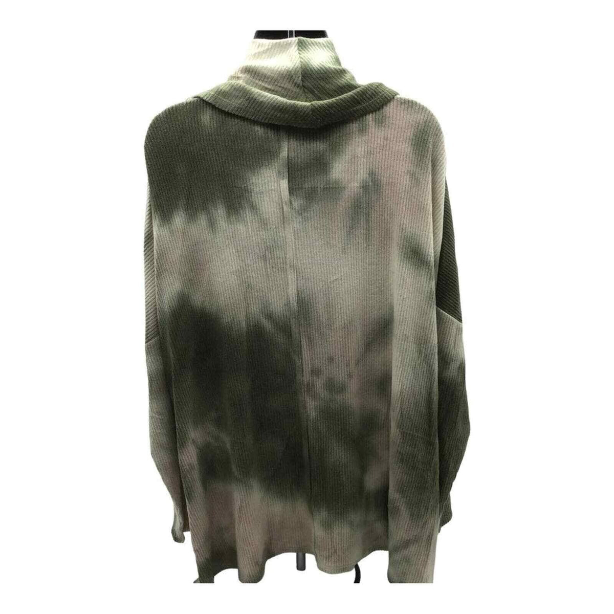 Status by Chenault Tunic Top Oversize Size Medium Olive and Cream Tie Dye NWT