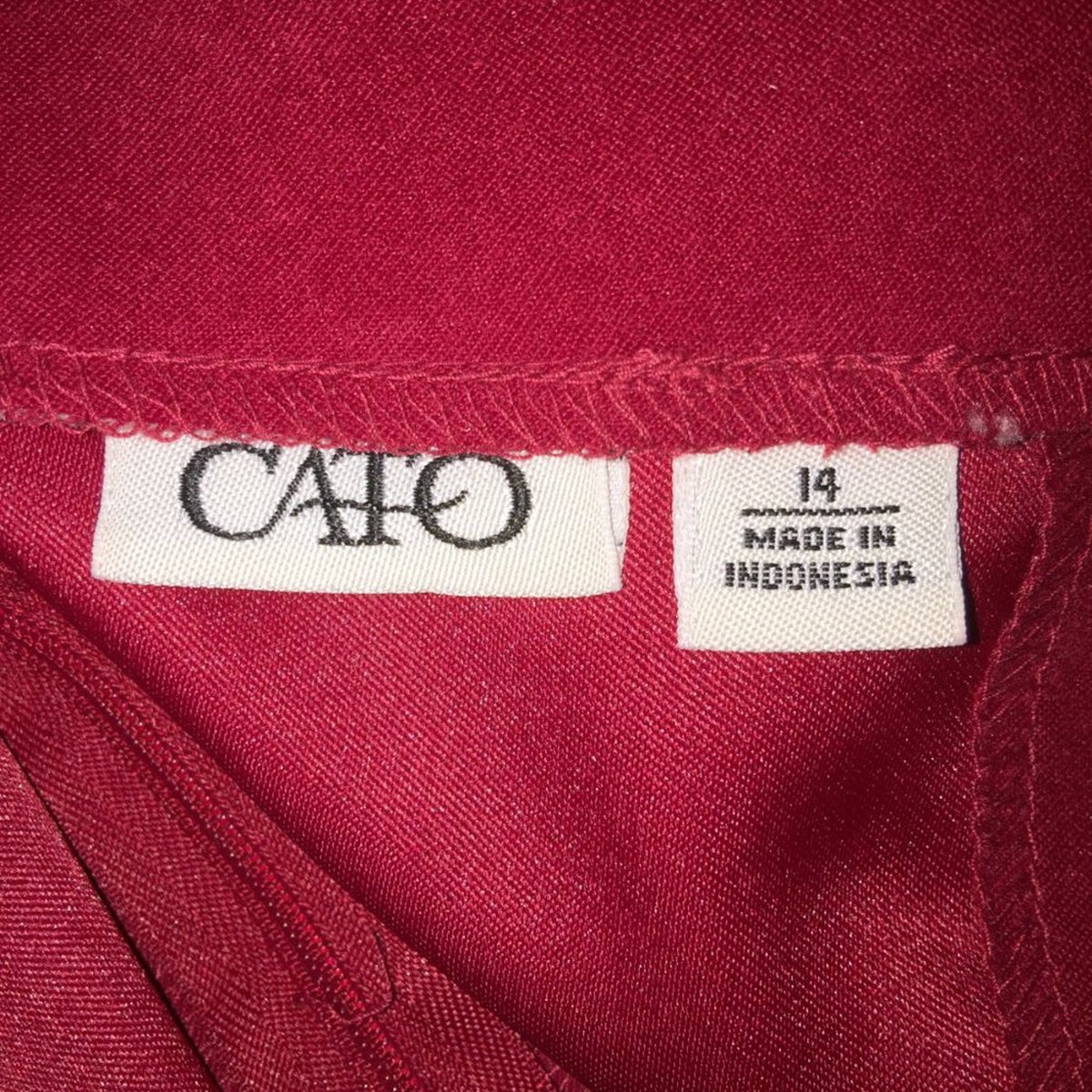 Cato Vintage Faux Suede Hi-Low Knee length Skirt Back Zip Solid Red Size 14