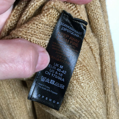 Topshop Open Front Long Cardigan Sweater Long Sleeve Scoop Pockets Size 8-10 NEW