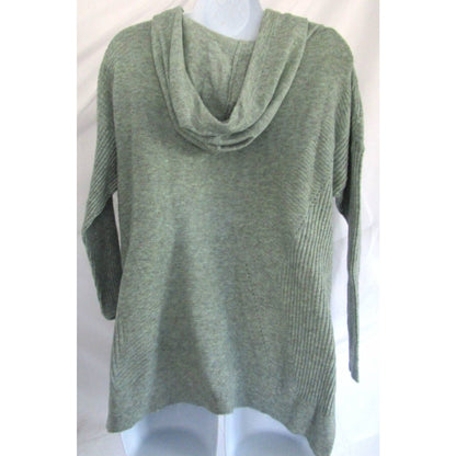 Wit & Wisdom Sweater Small Cactus Water Green NEW Hoodie Hi-Low Hem Oversize