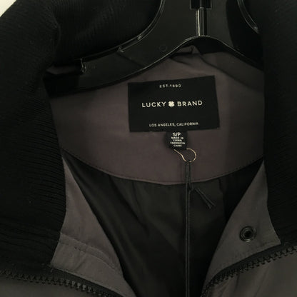 Lucky Brand Long Quilted Winter Parka Coat Drawstring Hood Gunmetal SZ Small