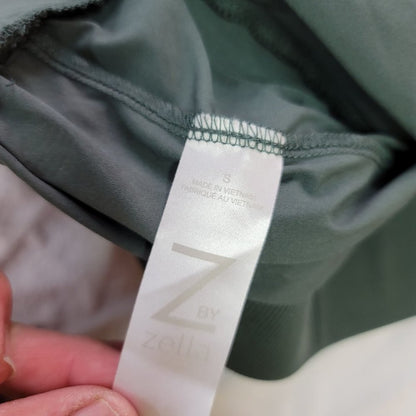 NWT Z by Zella Expression Activewear Cropped Pants Small Gray Green Elastic Waist