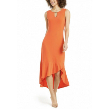 Thalia Sodi NWT Women’s Flounce Hem Rich Coral Maxi Dress Size XS extra small