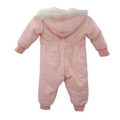 Tidykins Gold Collection VINTAGE one piece winter hoodie Full Zip Pink XL 24 mos