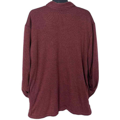 Weatherproof Mens Faux Fur-Lined Button Shirt Sz Large Red Mahogany NWT