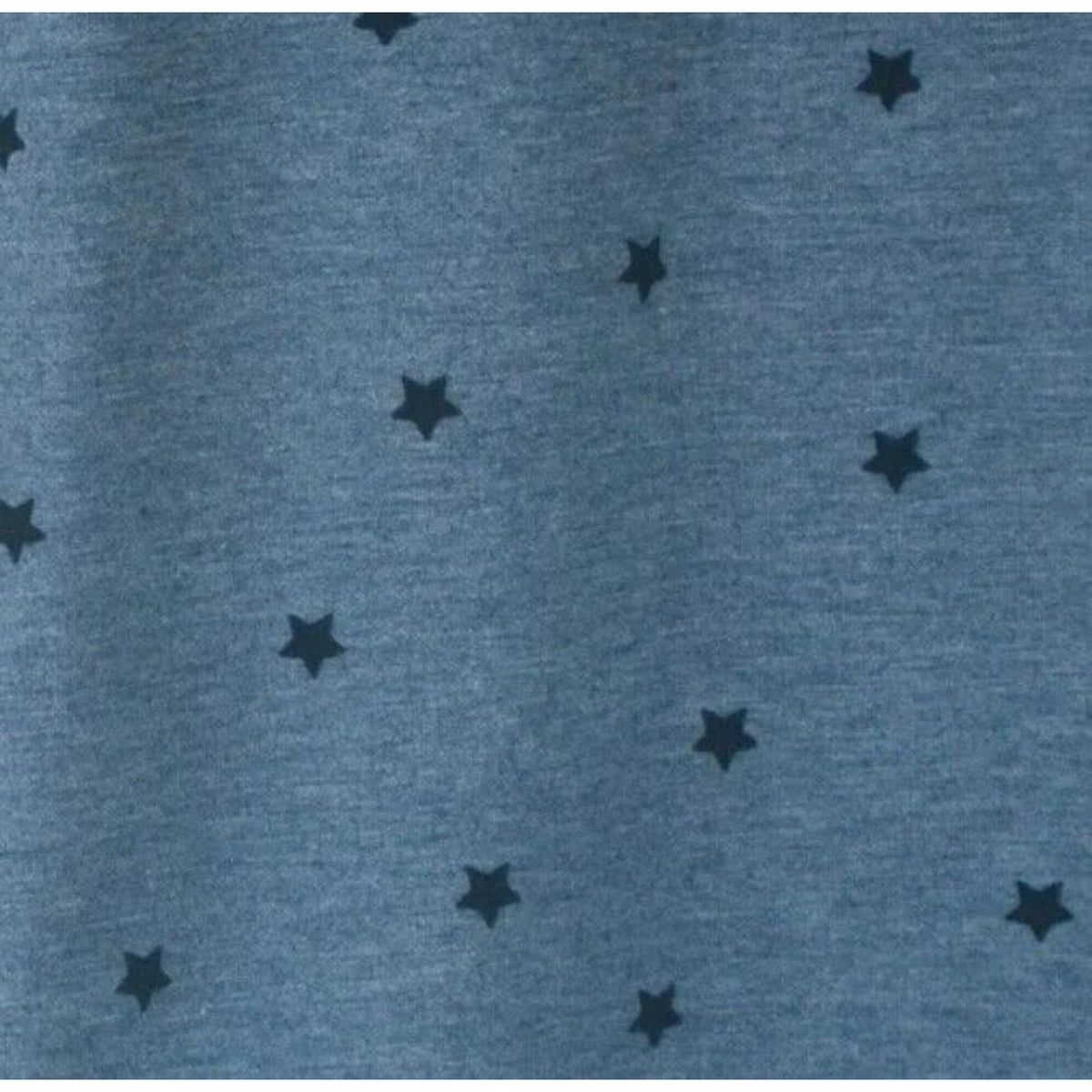 Bobeau Three Quarter Sleeve Star Top Sz Small Heather Denim Blue NWT Curved Hem