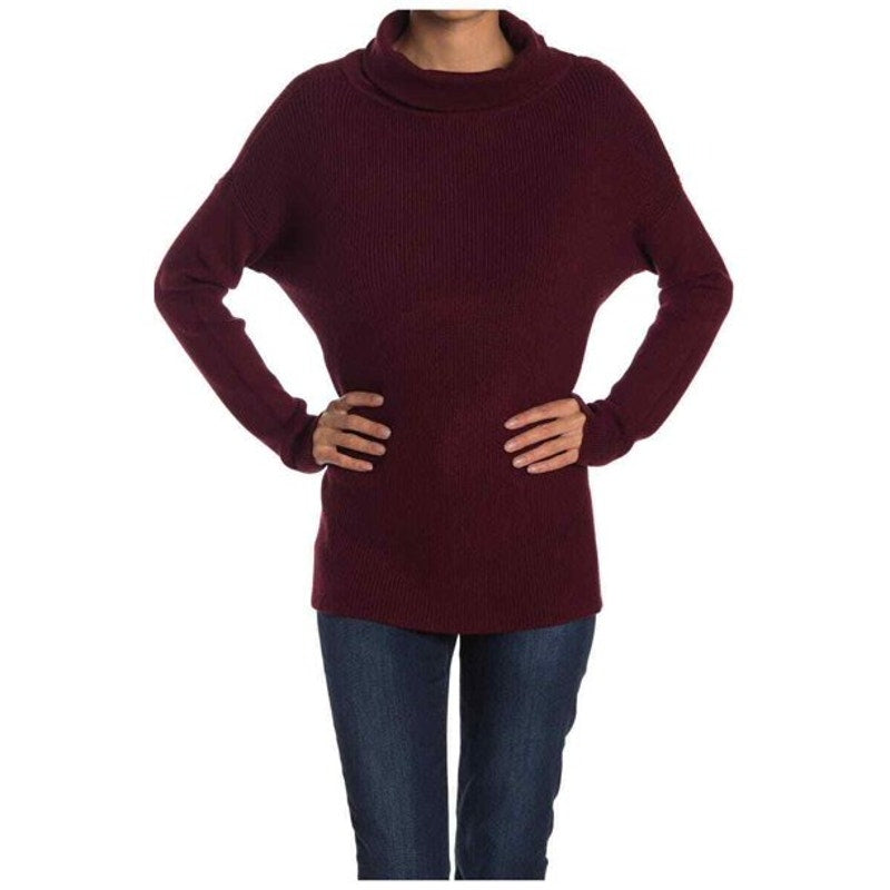 Cyrus Small Turtleneck Long sleeve burgundy wine sweater  comfortable New travel