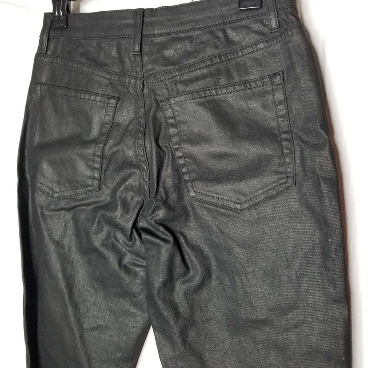 NWT Topshop Straight Straight Legs Wax Jeans Black 30 W X 32 L