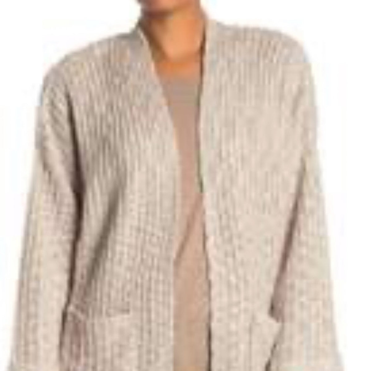 Moon River NWT Knit Front Pocket Cardigan Grey Small Speckled Lightweight