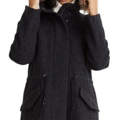 Madewell NWT Vancouver Wool Blend Parka Faux Fur Trim Coat Medium