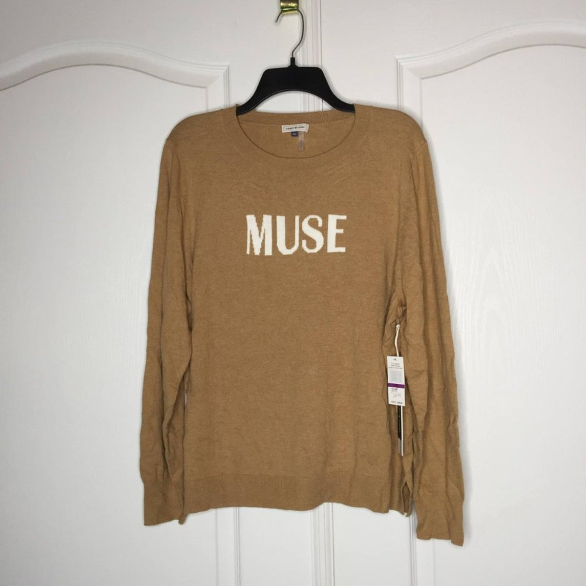 NWT Court and Rowe "Muse" Pullover Sweater Crew Neck Size XXLarge brown